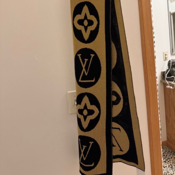 Louis Vuitton scarf, camel and black color , large, NEW - Picture 1 of 10